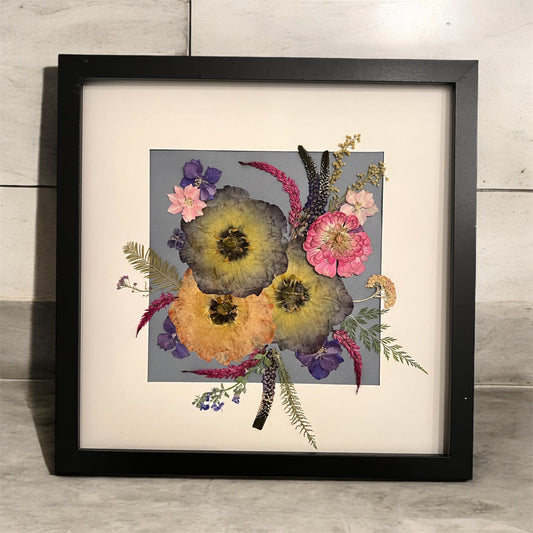 Pressed Flower Art- Gray Days